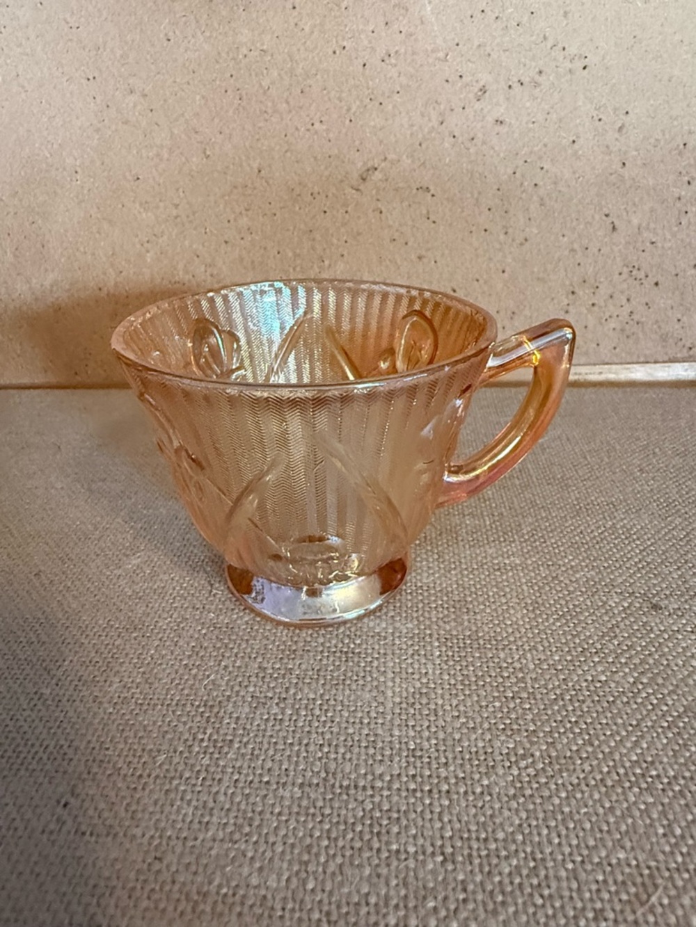 Iridescent Pink Glass Creamer Pitcher